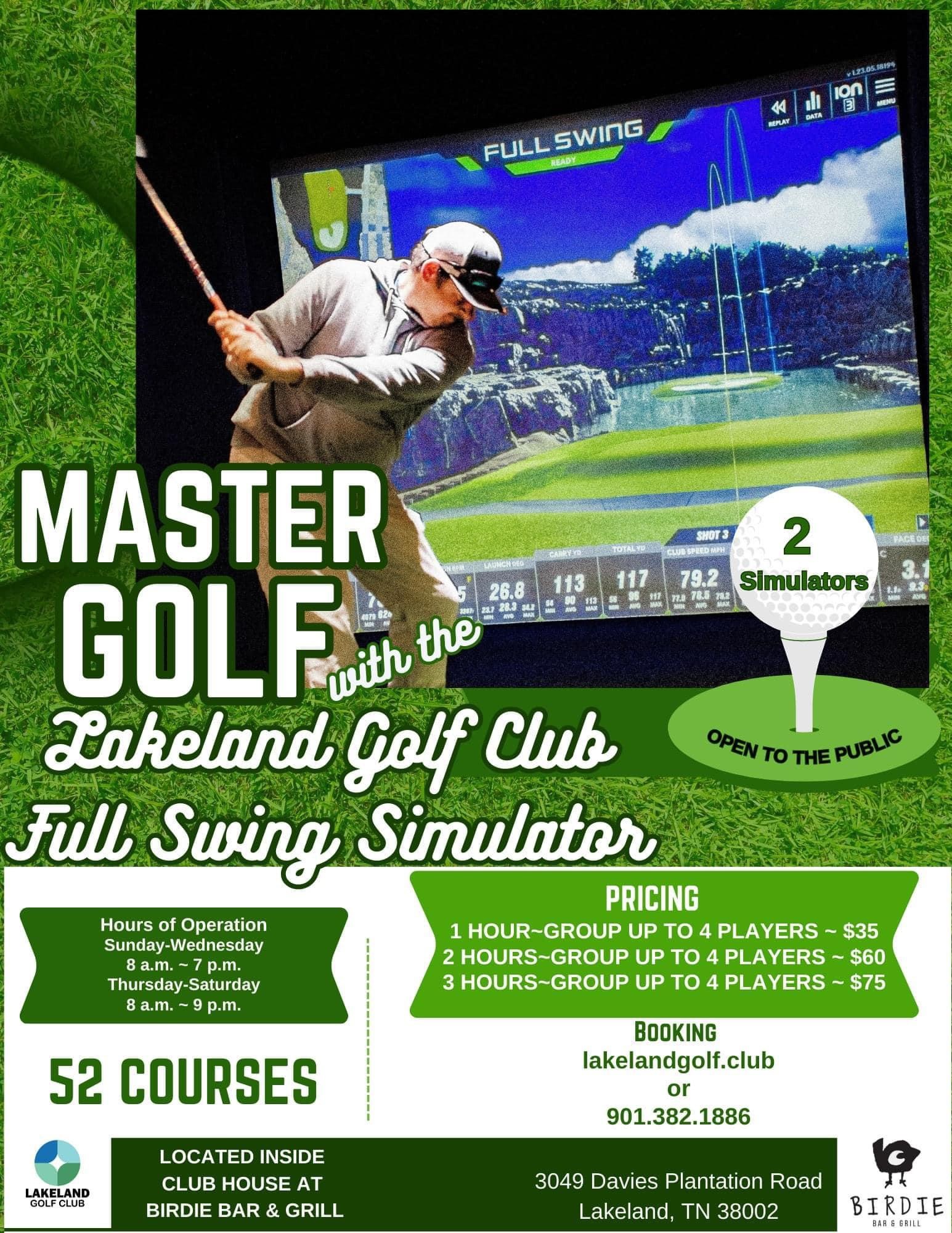 Lakeland Golf Club – 3 Hours on the Golf Simulator for Four