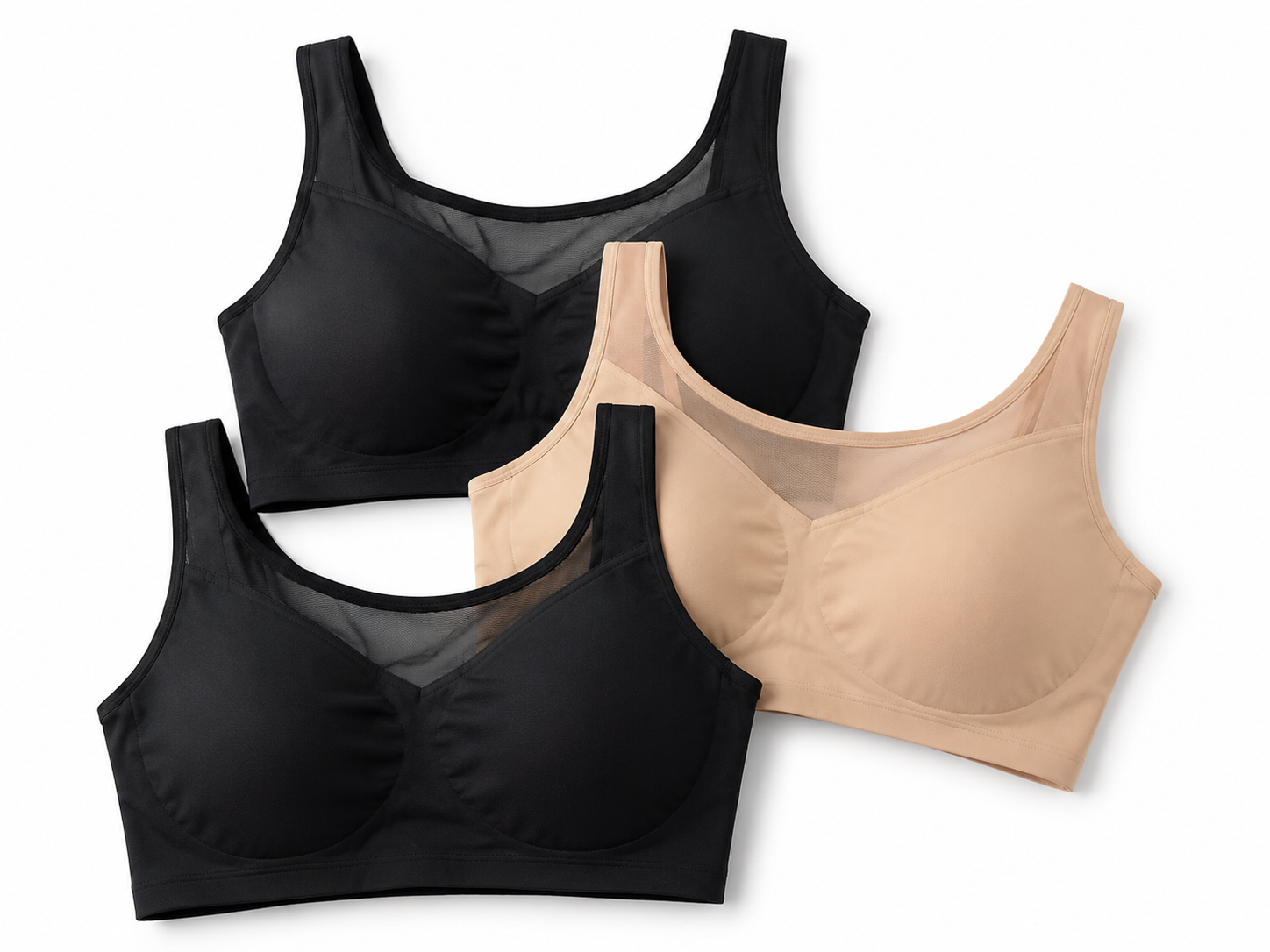 Set of 3 Curvvy Wire-Free Minimizer Bras - Size 3XL