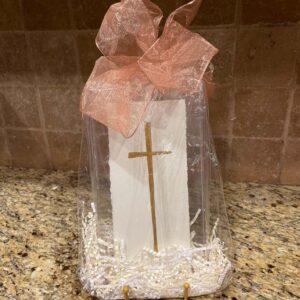 Handmade Acrylic Cross with Gold Display Stand